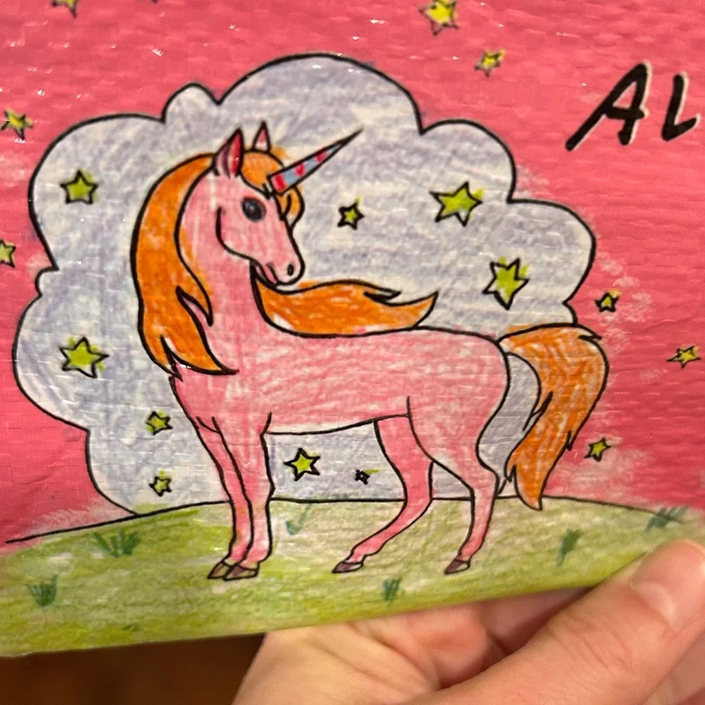 Blue Q Pink Unicorn Pencil Case